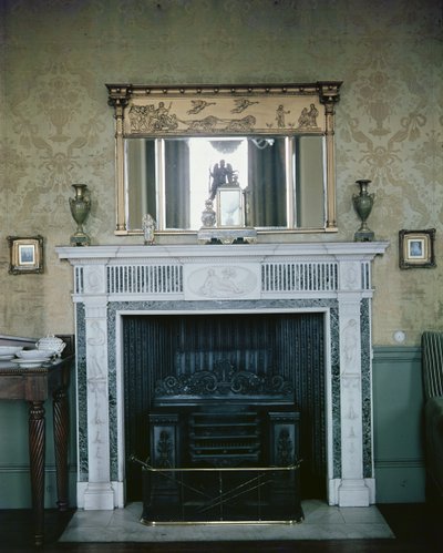 Öppen spis och spegel, c.1810 av English School